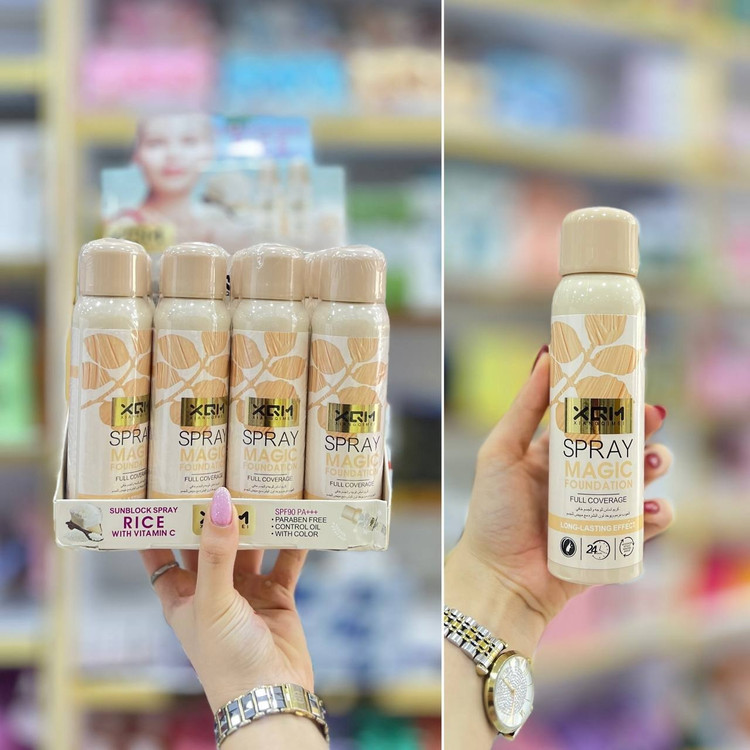 اسپری کرمپودر میشا با spf90 دارای بافت طبیعی و خیلی سبک 180 میل|کاور لک و تیرگی با پوشش یکدست | فاقد چربی | ماندگاری تا 25 ساعت